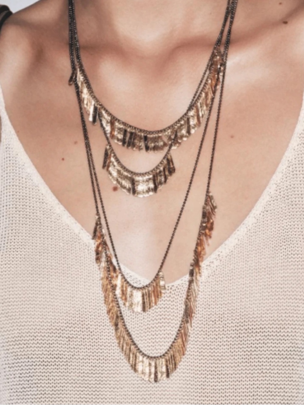 Multi Strand Vintage Fringe Necklace